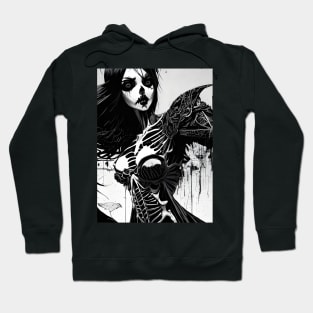 Exploring the Dark Side: Compelling Black and White Art Collection Hoodie